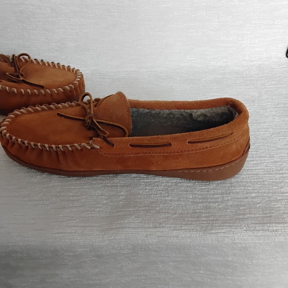 Minnetonka Size 10 Mens Tan Suede Moccasins - Picture 8 of 11